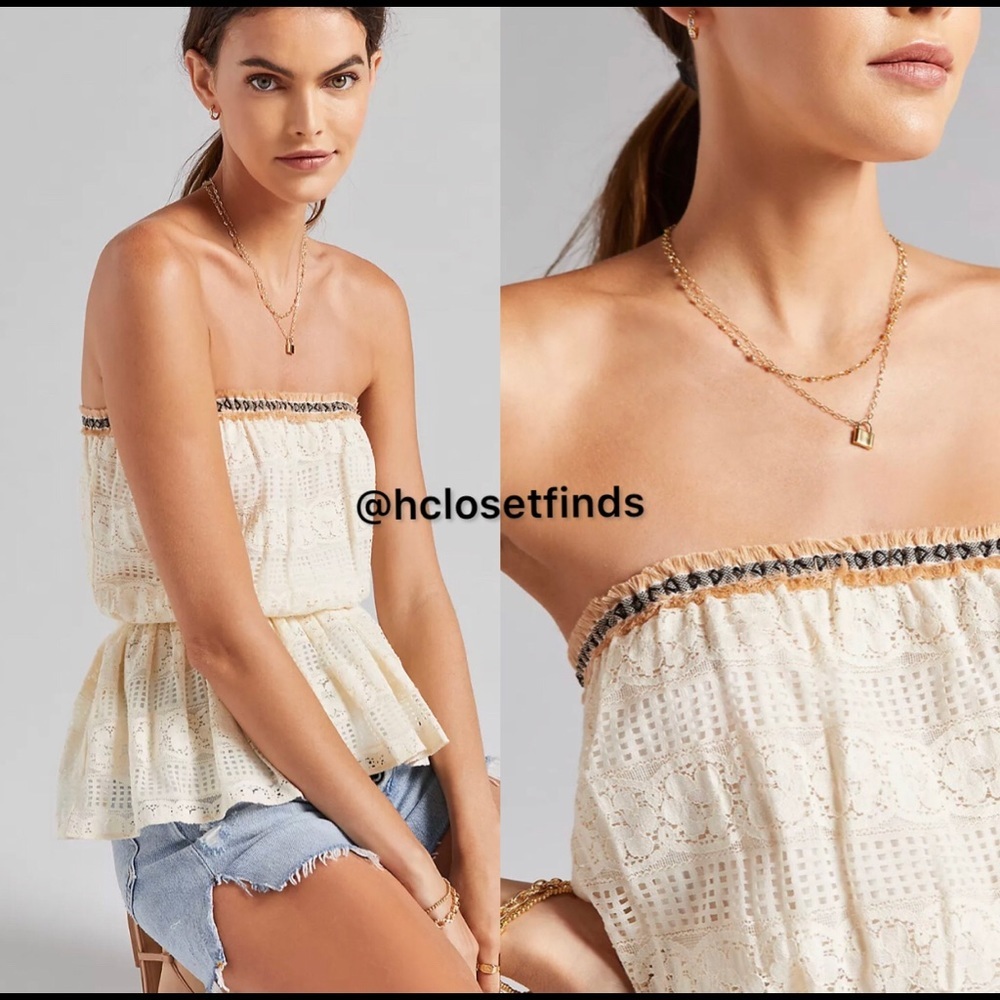 NWT Anthropologie Lace Tube Top